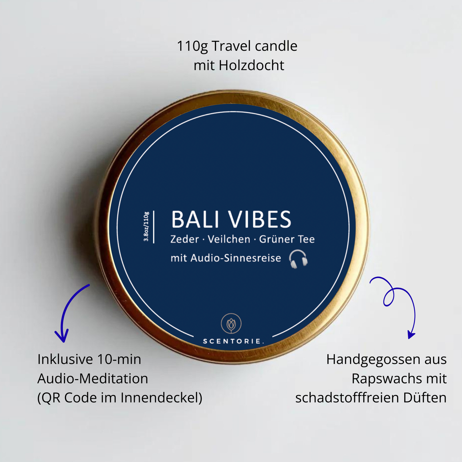 BALI VIBES (110g Kerze mit Holzdocht)