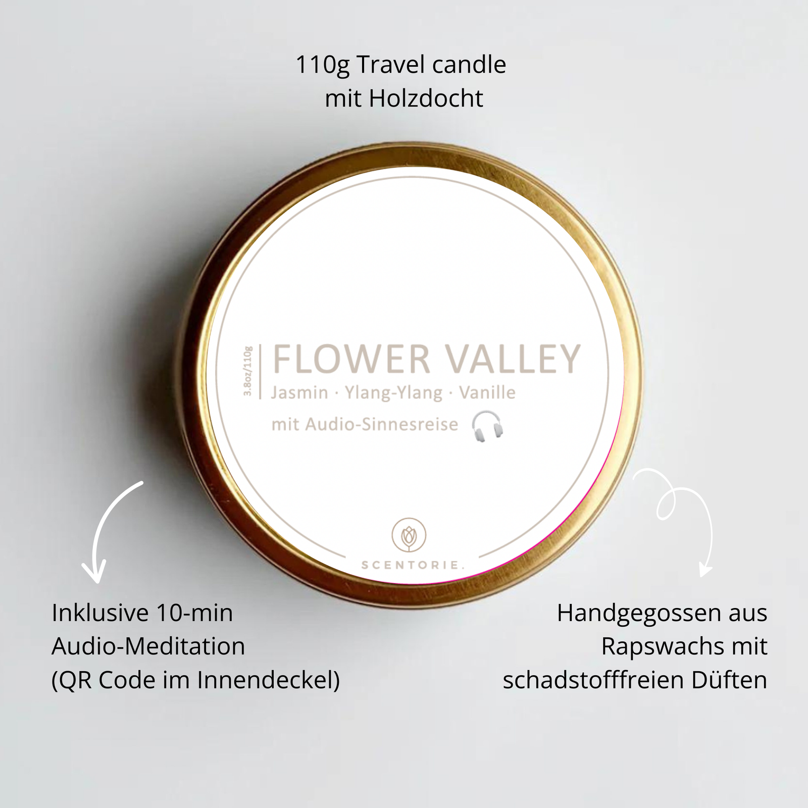 FLOWER VALLEY (110g Duftkerze mit Holzdocht)