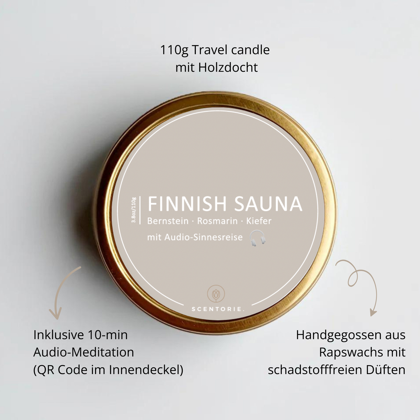 FINNISH SAUNA (110g Duftkerze mit Holzdocht)