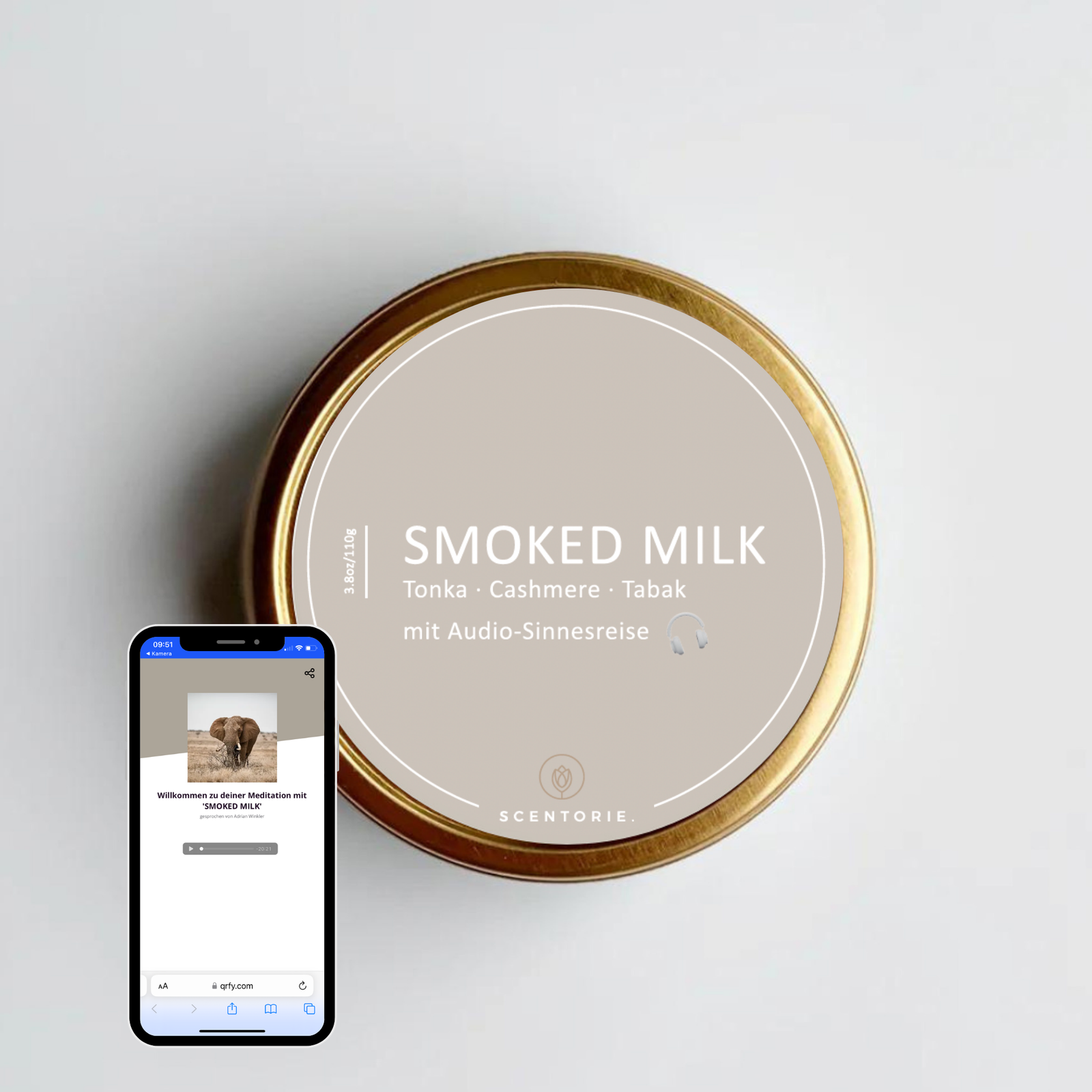 SMOKED MILK (110g Duftkerze mit Holzdocht)
