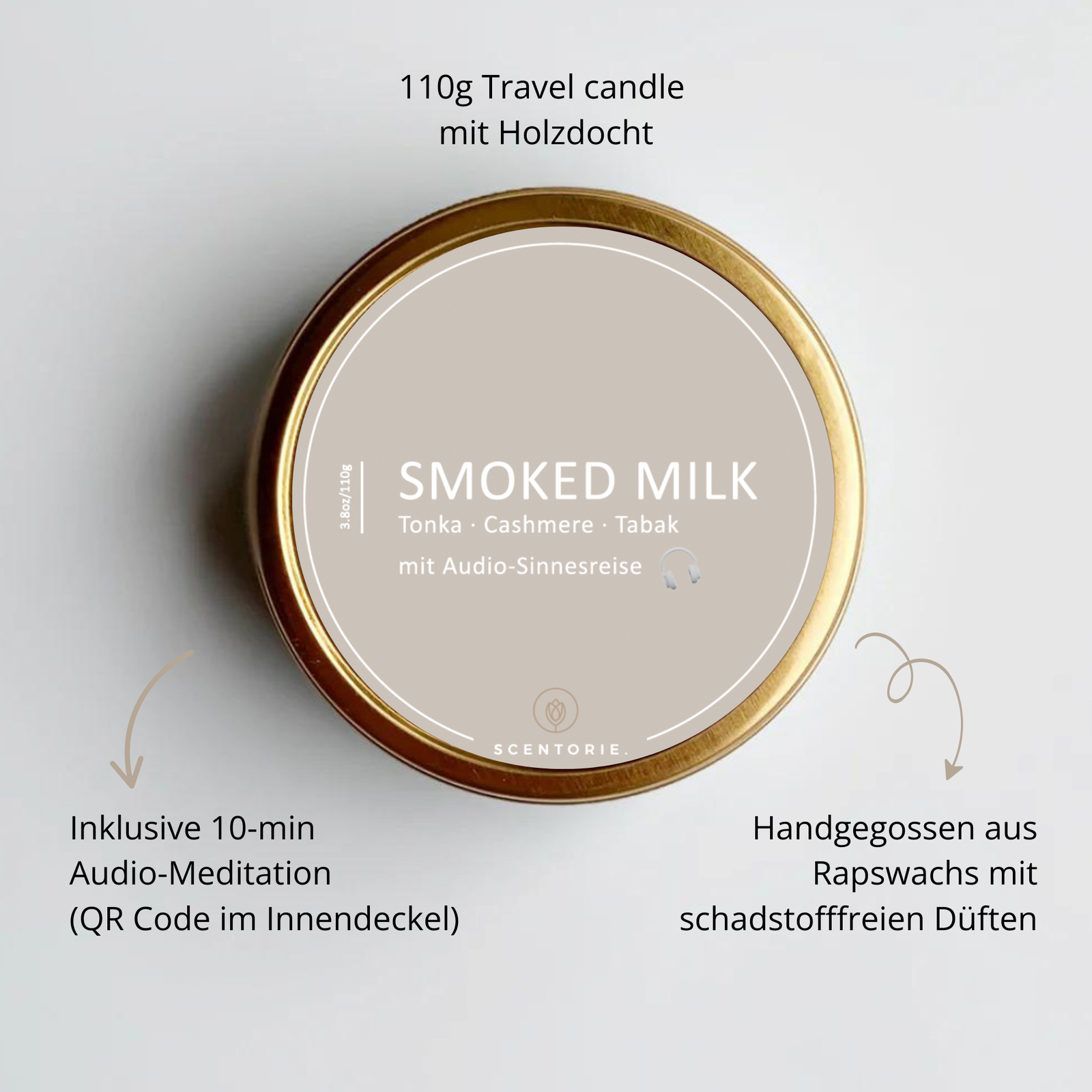 SMOKED MILK (110g Duftkerze mit Holzdocht)