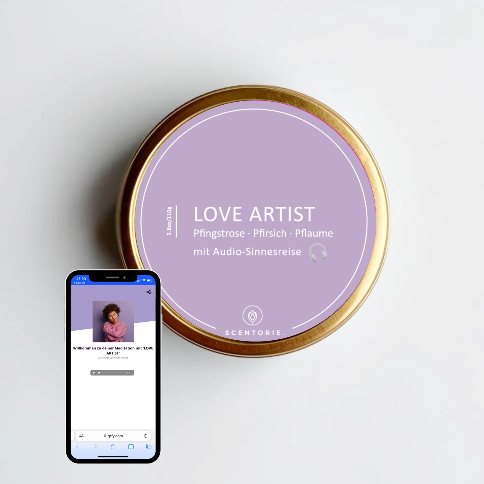LOVE ARTIST (110g Duftkerze mit Holzdocht)