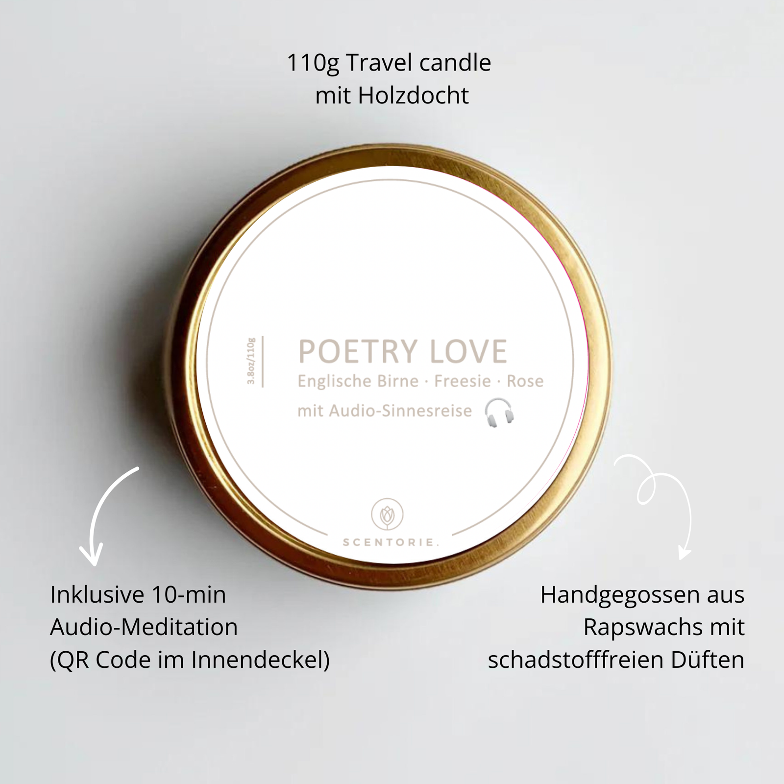 POETRY LOVE (110g Duftkerze mit Holzdocht)