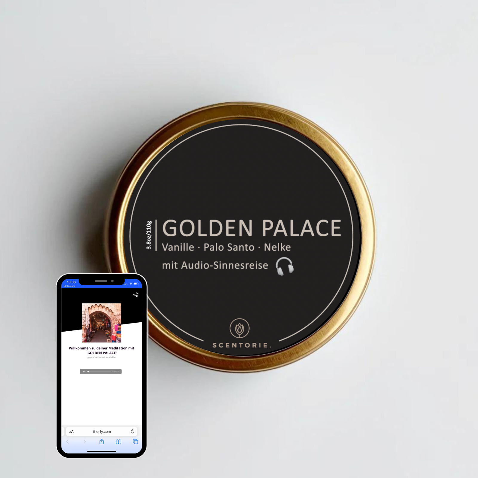 GOLDEN PALACE (110g Duftkerze mit Holzdocht)