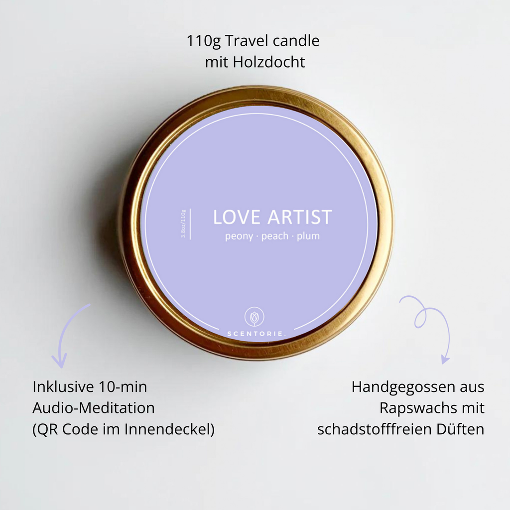 LOVE ARTIST (110g Duftkerze mit Holzdocht)