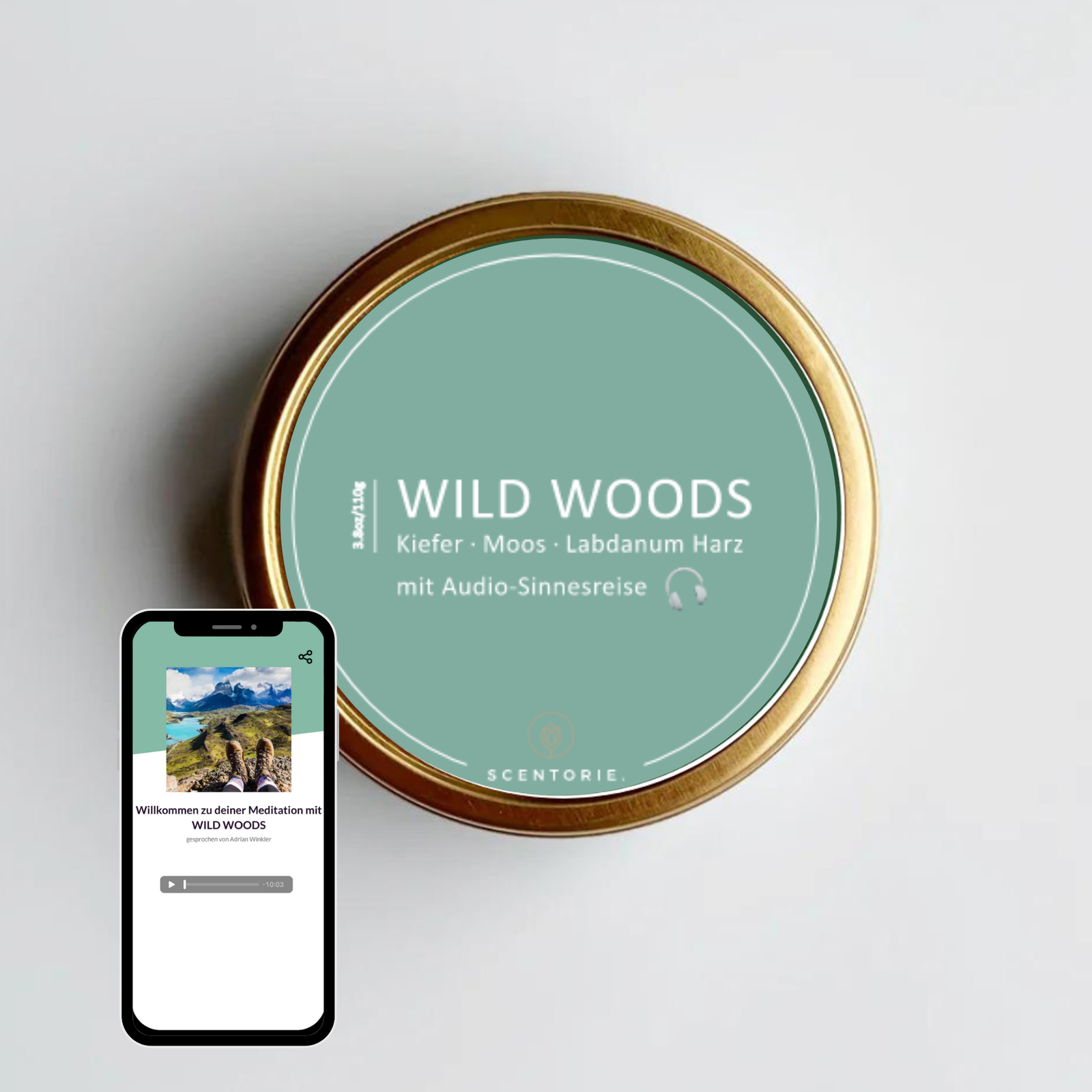 WILD WOODS (110g Duftkerze mit Holzdocht)
