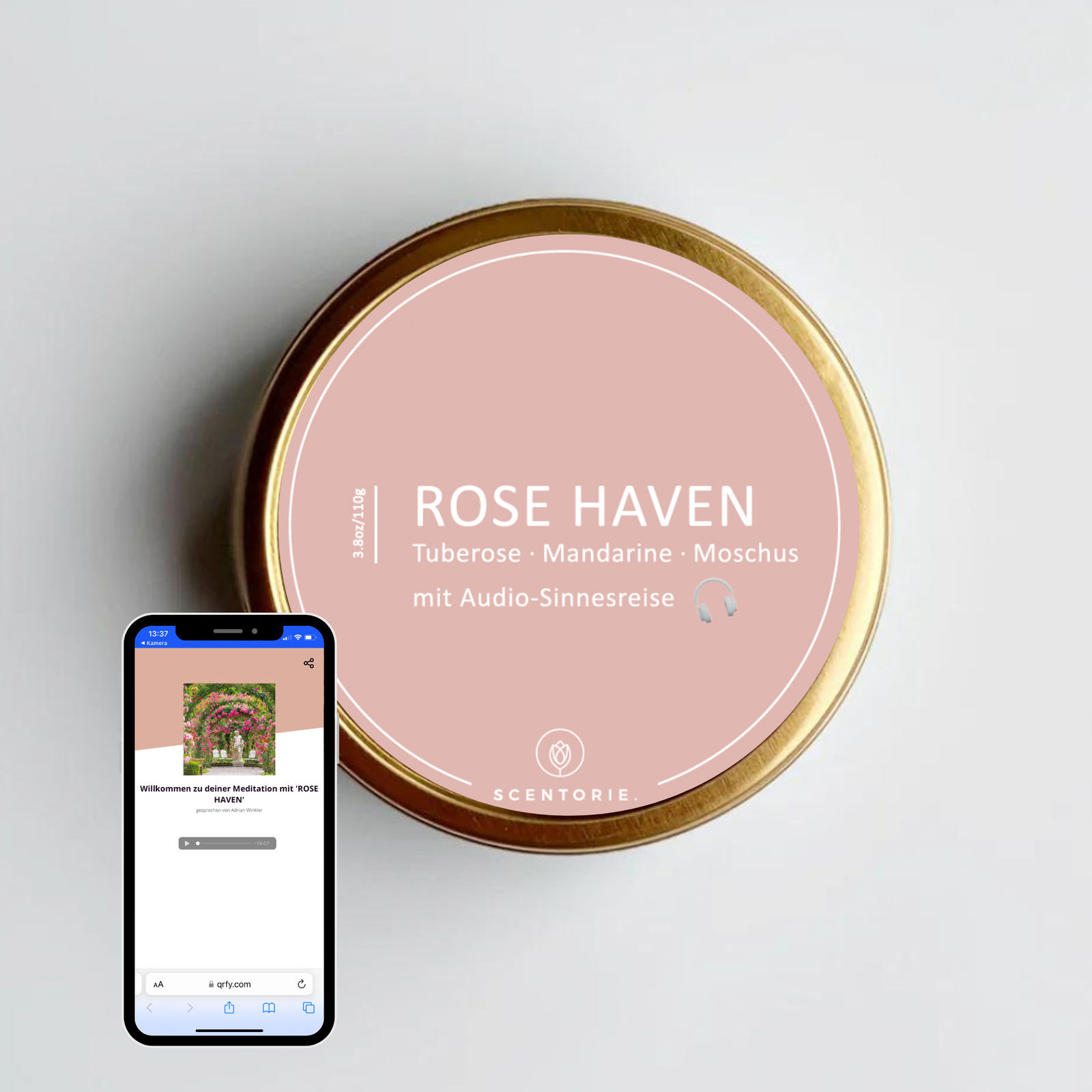 ROSE HAVEN (110g Duftkerze mit Holzdocht)