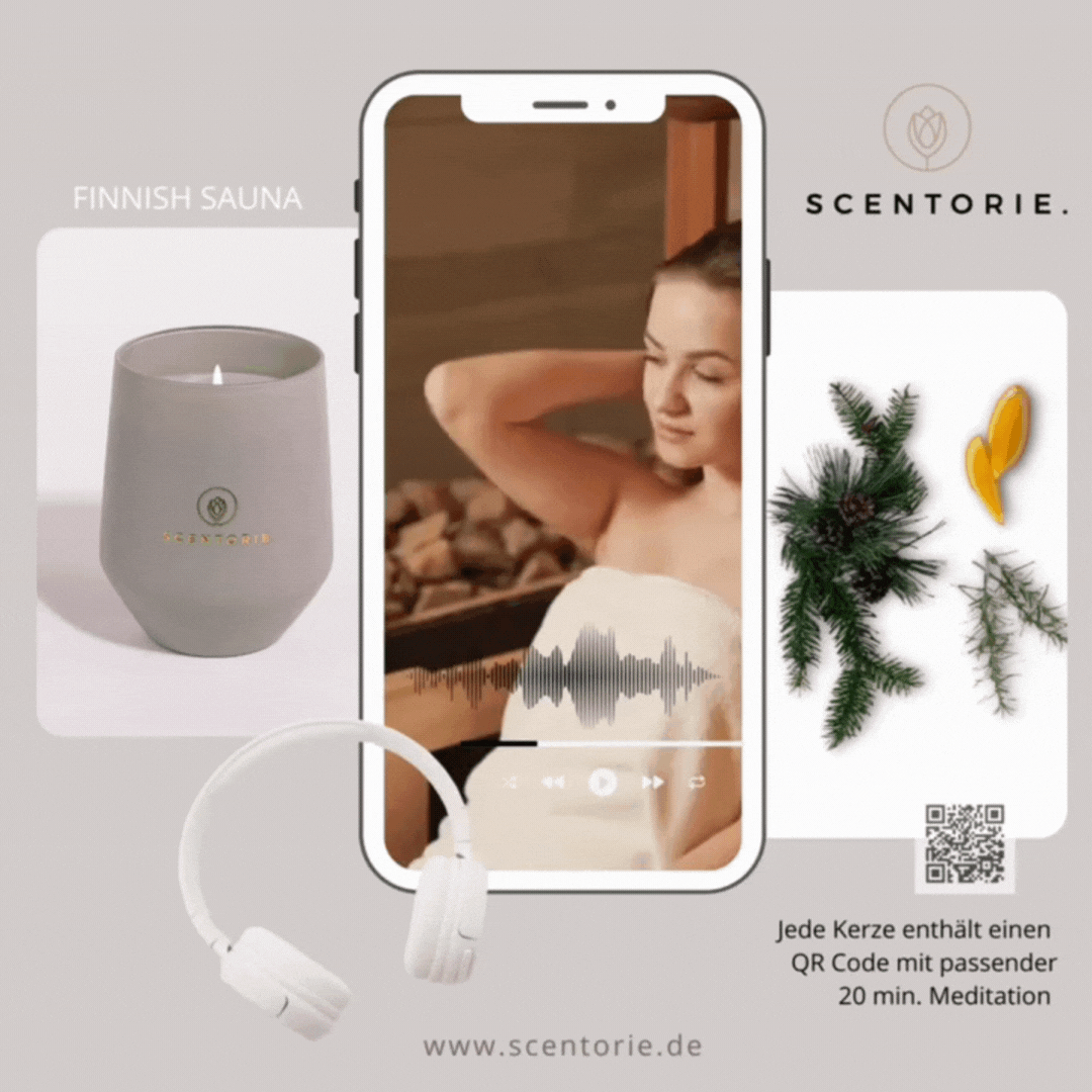 FINNISH SAUNA (300g Kerze) MEDITATION: Fasssauna am See