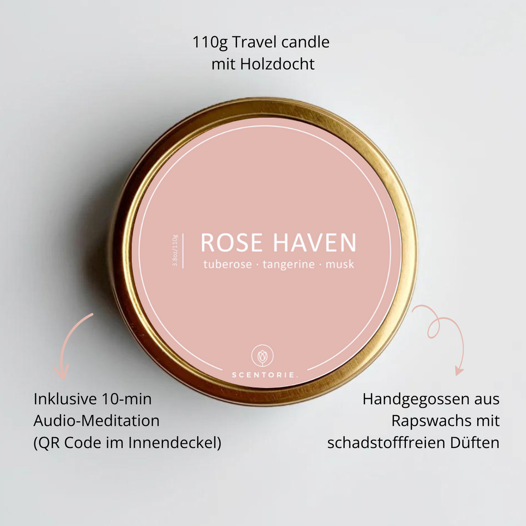 ROSE HAVEN (110g Duftkerze mit Holzdocht)