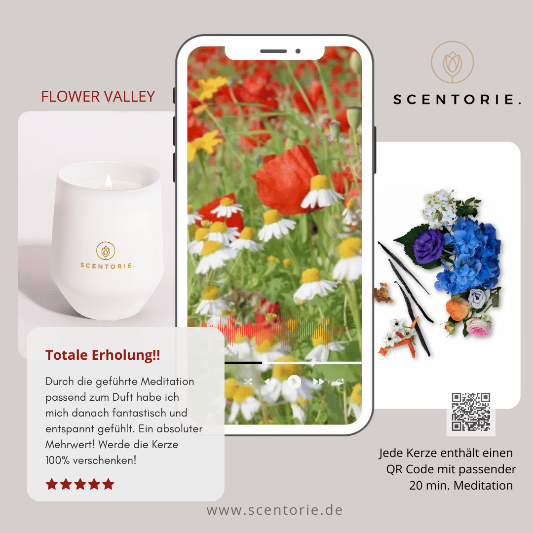 FLOWER VALLEY (300g Kerze) MEDITATION: Blumenfeld Spaziergang